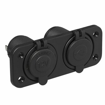 Kit de empotrar: Toma DIN + puerto USB doble tipo A 2x2100mA