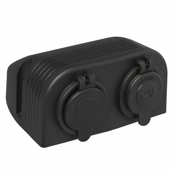 Kit de superficie: Toma DIN + puerto USB doble tipo A 2x2100mA