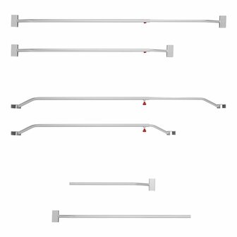 Soporte de lona de aluminio extensible de 108 a 146 cm para lona de remolque