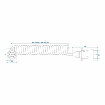 Cable espiral 3M con 2 conectores de 7 pines PVC
