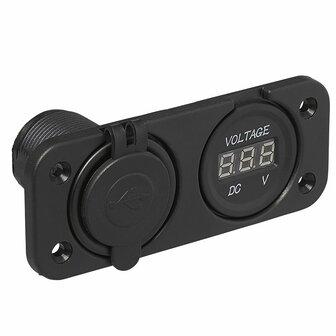 Kit de empotrar: voltimetro 6-30V + puerto USB doble tipo A 2x2100mA