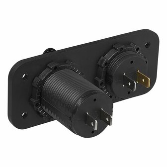 Kit de empotrar: voltimetro 6-30V + puerto USB doble tipo A 2x2100mA