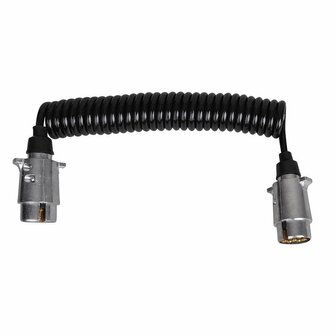 Cable espiral de 3 5 m con 2 conectores metalicos de 7 pines.