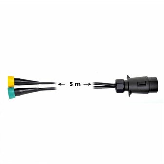 Juego de cables de 5 m con enchufe de 7 pines y 2 conectores de 5 pines