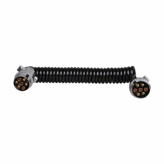Cable espiral de 3 5 m con 2 conectores de 7 pines metalicos.