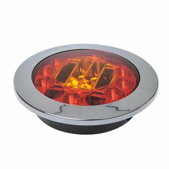Piloto trasero 3 funciones 122mm 24LED cromado