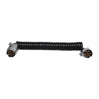 Cable espiral de 4 5 m con 2 conectores metalicos de 7 pines.