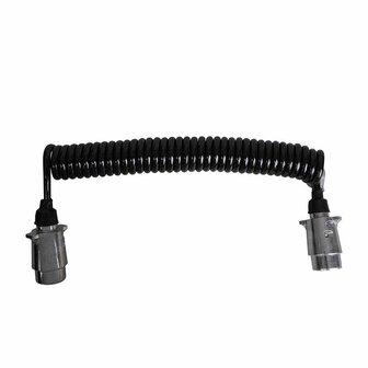 Cable espiral de 4 5 m con 2 conectores metalicos de 7 pines.