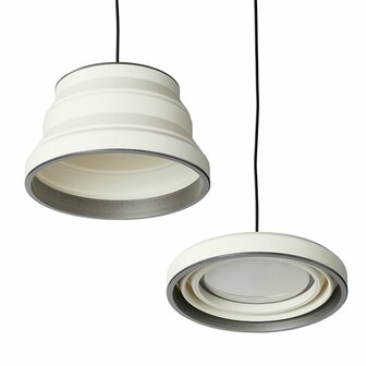 Lampara colgante LED plegable de silicona blanca de 20 cm de diametro.