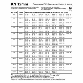 Cadenas de nieve 12mm KN50