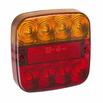 Luz trasera 12V 5 funciones 107x107mm 8LED