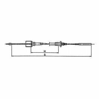 Cable de freno  1620 1830 diametro 24 mm rosca M8 boquilla de presion