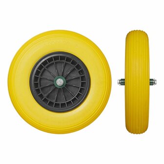 Neumatico de PU con llanta de plastico de 164.00-8 incl. eje de 20 mm