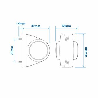 Luz de ancho 12 24V roja blanca 101x82mm LED
