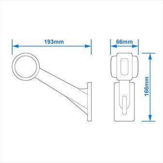 Luz de ancho 12 24V roja blanca 166x193mm LED izquierda