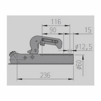 Acoplamiento de bola  AK7 diametro redondo 60 mm 750 kg