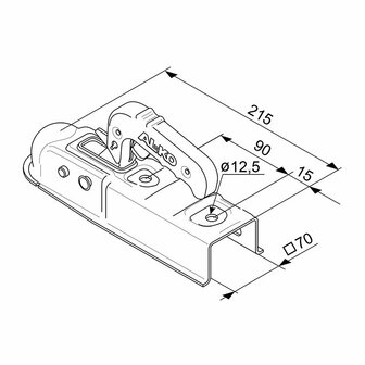 Acoplamiento de bola  AK7 cuadrado 70 mm 750 kg