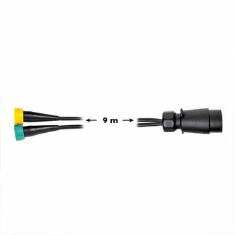 Juego de cables de 9 m con enchufe de 7 pines y 2 conectores de 5 pines