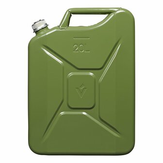 Bidon de 20L metalico verde con tapon de rosca magnetico homologado por la ONU y TuV GS