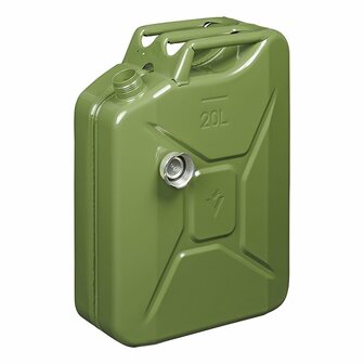 Bidon de 20L metalico verde con tapon de rosca magnetico homologado por la ONU y TuV GS