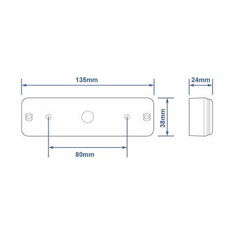 Luz trasera 12 24V 3 funciones 135x38mm LED con soporte negro