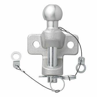 Bola de remolque plateada combinada doble version D20.2 S350 homologada tipo E