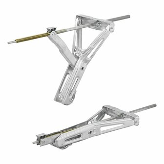 Soporte de esquina para caravana 1000 kg 605 x 280 mm H: 470 mm con mecanismo giratorio extendido