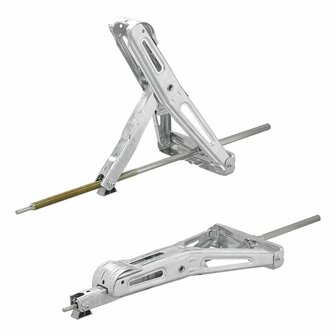 Soporte de esquina para caravana 1000 kg 605 x 280 mm H: 470 mm con mecanismo giratorio extendido