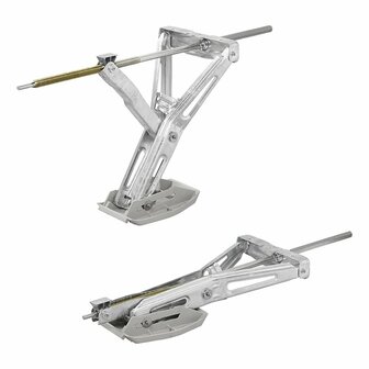 Soporte de esquina para caravana 1000 kg 605 x 280 mm H: 470 mm incl. pie estabilizador y mecanismo giratorio extendido