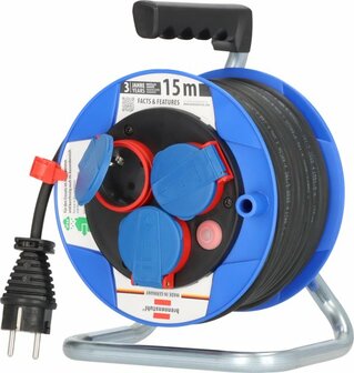 Enrollacables Garant compacto IP44 15m H05RR-F 3G1,5