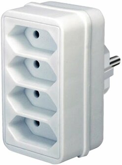 Adaptador con 4 tomas de corriente Euro