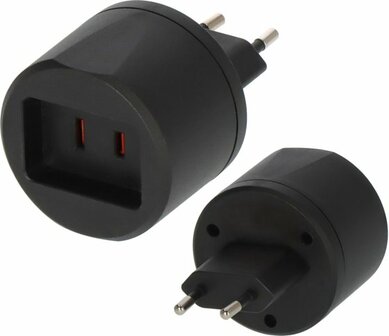 Adaptor de viajes EE.UU. Euro con fusible 2,5A