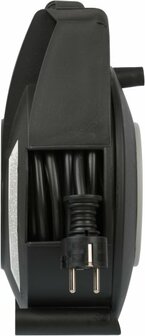 Enrollacables 4-tomas negro gris claro 15m H05VV-F 3G1,5