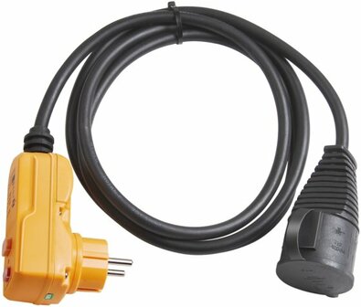 Cable adaptador de proteccion FI IP44 2m negro H07RN-F 3G1,5