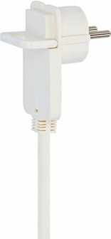 Cable alargador de plastico de alta calidad con enchufe plano y doble entrada&nbsp;5m H05VV-F 3G1,5 blanco