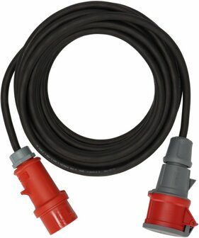 Cable de extension CEE IP44 con inversor de fase 10m negro H07RN-F 5G2,5 CEE 400V 16A