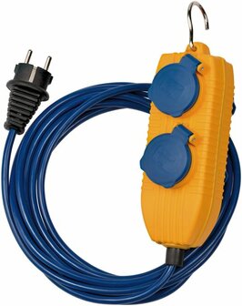 Cable extensibles IP54 con bloque de alimentacion 5m azul AT-N05V3V3-F 3G1,5