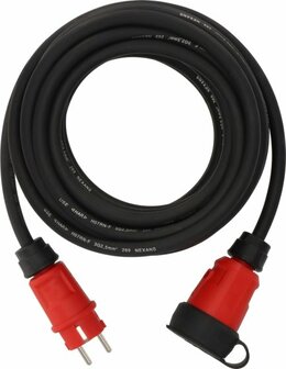 Cable de prolongacion VN 1200 IP44, 10m negro H07RN-F 3G2.5
