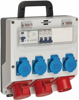 Caja distribuidora de corriente 4 16A IP44 3x LS 230V 16 A, 1xFI 40 A 4-polig 30mA