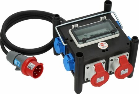 Compacto distribuidor de corriente de goma BSV 3 FI 16 2 IP44 2m H07RN-F 5G2,5 - 2xCEE16A, 5x230V
