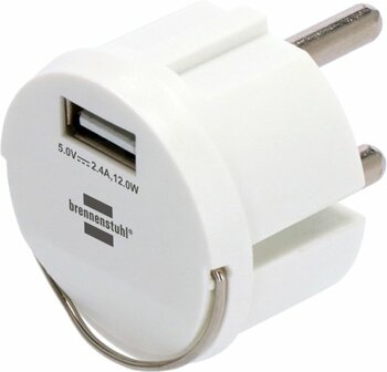 Adaptador de toma USB 2,4 A blanco