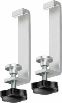 Abrazaderas de mesa con tornillos de bloqueo para regletas de enchufes Alu-Office-Line
