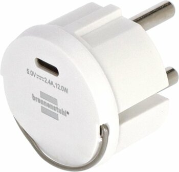 Adaptador de toma USB C 2,4 A blanco