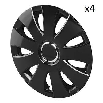 Tapacubos Aura negro 16 pulgadas&nbsp;x4 piezas