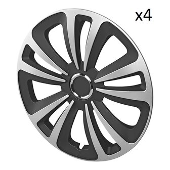Tapacubos Terra plata negro 16 pulgadas&nbsp;x4 piezas