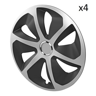 Tapacubos Roco plata negro 13 pulgadas&nbsp;x4 piezas
