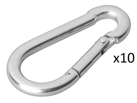 Mosqueton de acero inoxidable 5x50mm x10 pieces