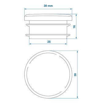 Tapa cuadrada de &Oslash;30mm x10 unidades