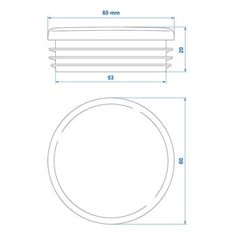 Tapa cuadrada de &Oslash;60mm x10 unidades