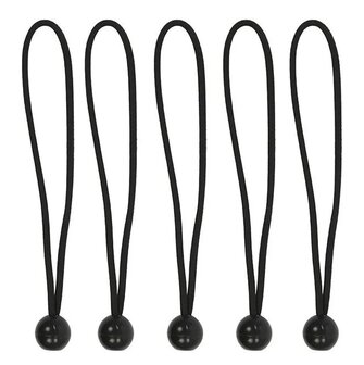 Tensor elastico para tienda de campana de 25 cm con bola de plastico - juego de 5 piezas
